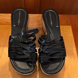 Donald J. Pliner Black Strappy Mules